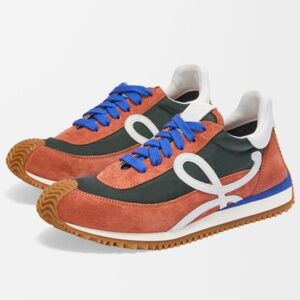 LOEWE - Flow Runner 2.0 in Khaki/White Nylon & Suede 2025 - MSRP $890 BNWT